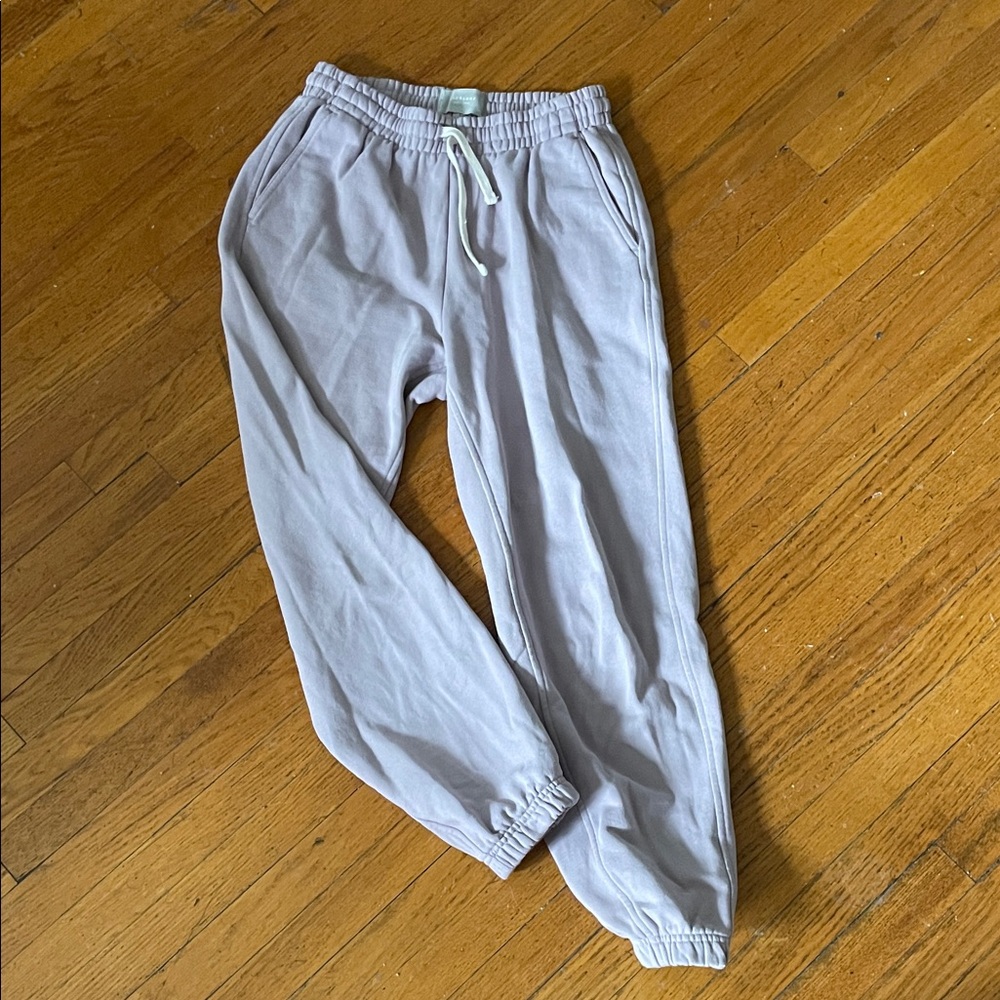 Everlane track sweatpants dusty lilac purple